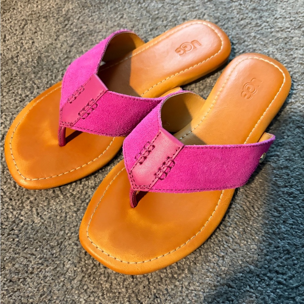 UGG Fuchsia and Tan Women's Sandals
